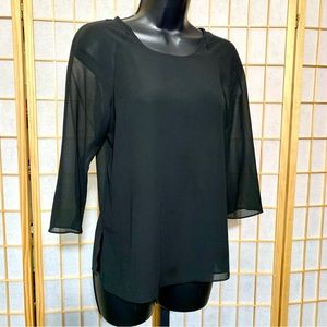 Naked Zebra Flowy Sheer Blouse NWT